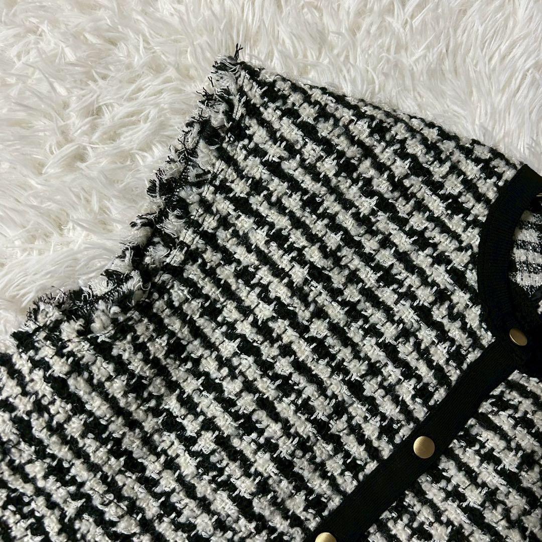 ［良品］BALLSEY ニットコンビツイード ジレ ブラック 38