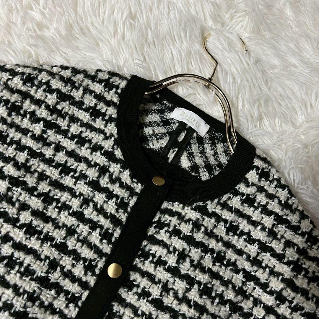 ［良品］BALLSEY ニットコンビツイード ジレ ブラック 38