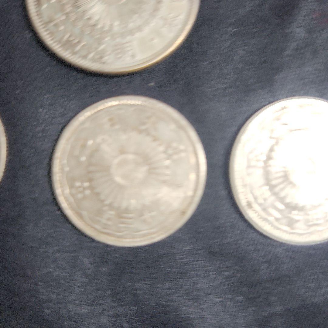 50銭銀貨、大明治42年、小大正12.13.14.昭和9年、合計7点