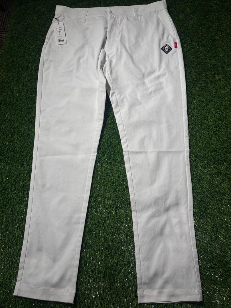 【XLサイズ】新品タグ付き V12 BACK LOGO PANTS 白 ゴルフ