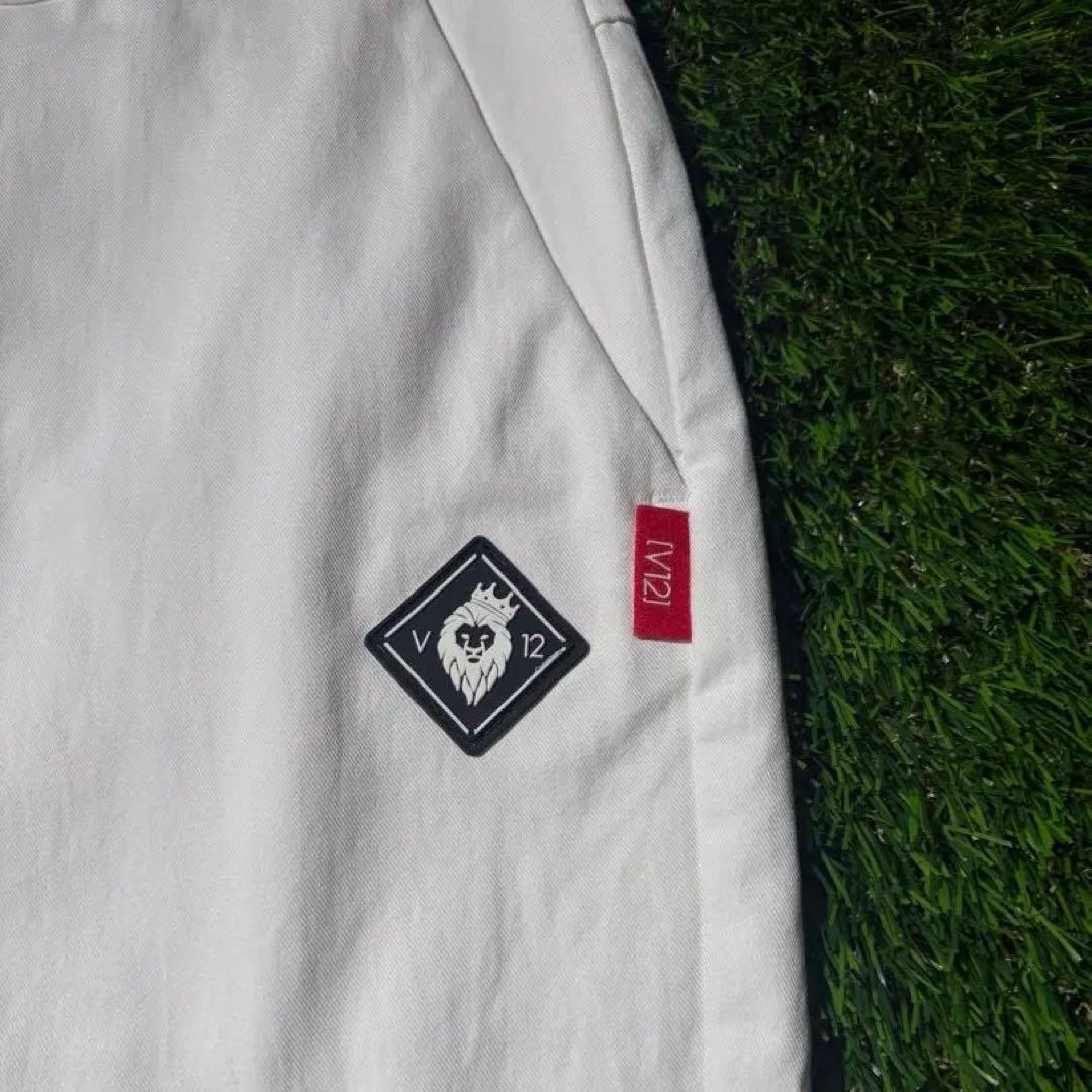 【XLサイズ】新品タグ付き V12 BACK LOGO PANTS 白 ゴルフ