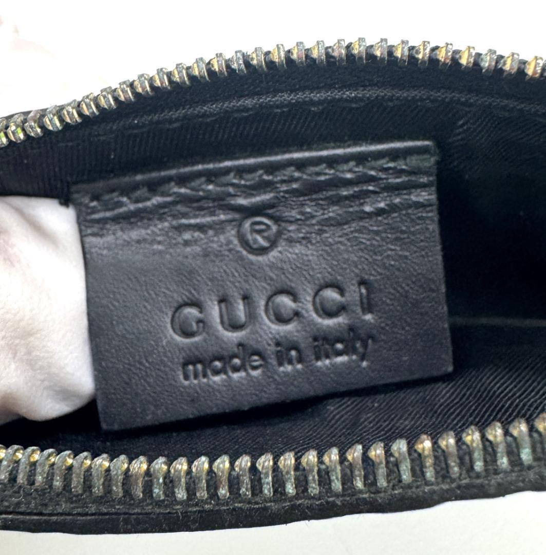 ★GUCCI マイクロシマ　ケース　キーリング　レザー　チェーン