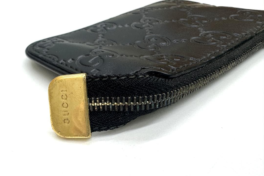 ★GUCCI マイクロシマ　ケース　キーリング　レザー　チェーン