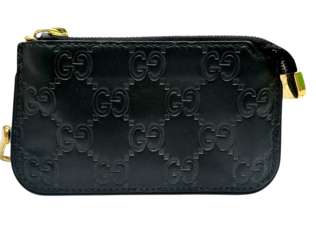 ★GUCCI マイクロシマ　ケース　キーリング　レザー　チェーン