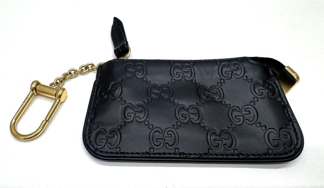 ★GUCCI マイクロシマ　ケース　キーリング　レザー　チェーン