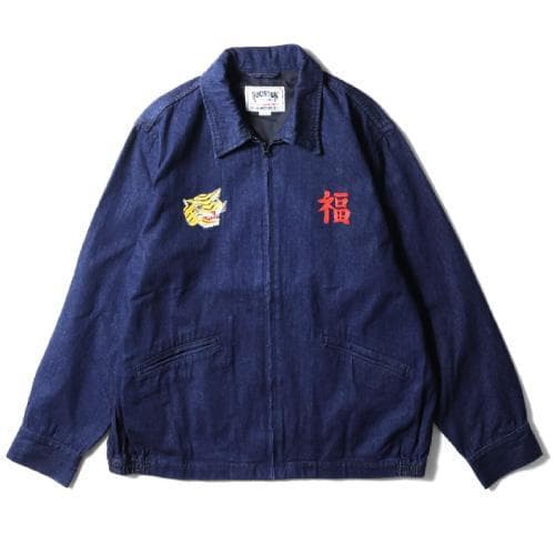 新品＊HOUSTON ヒューストン デニムジャケット ベトジャン XL 虎 IN