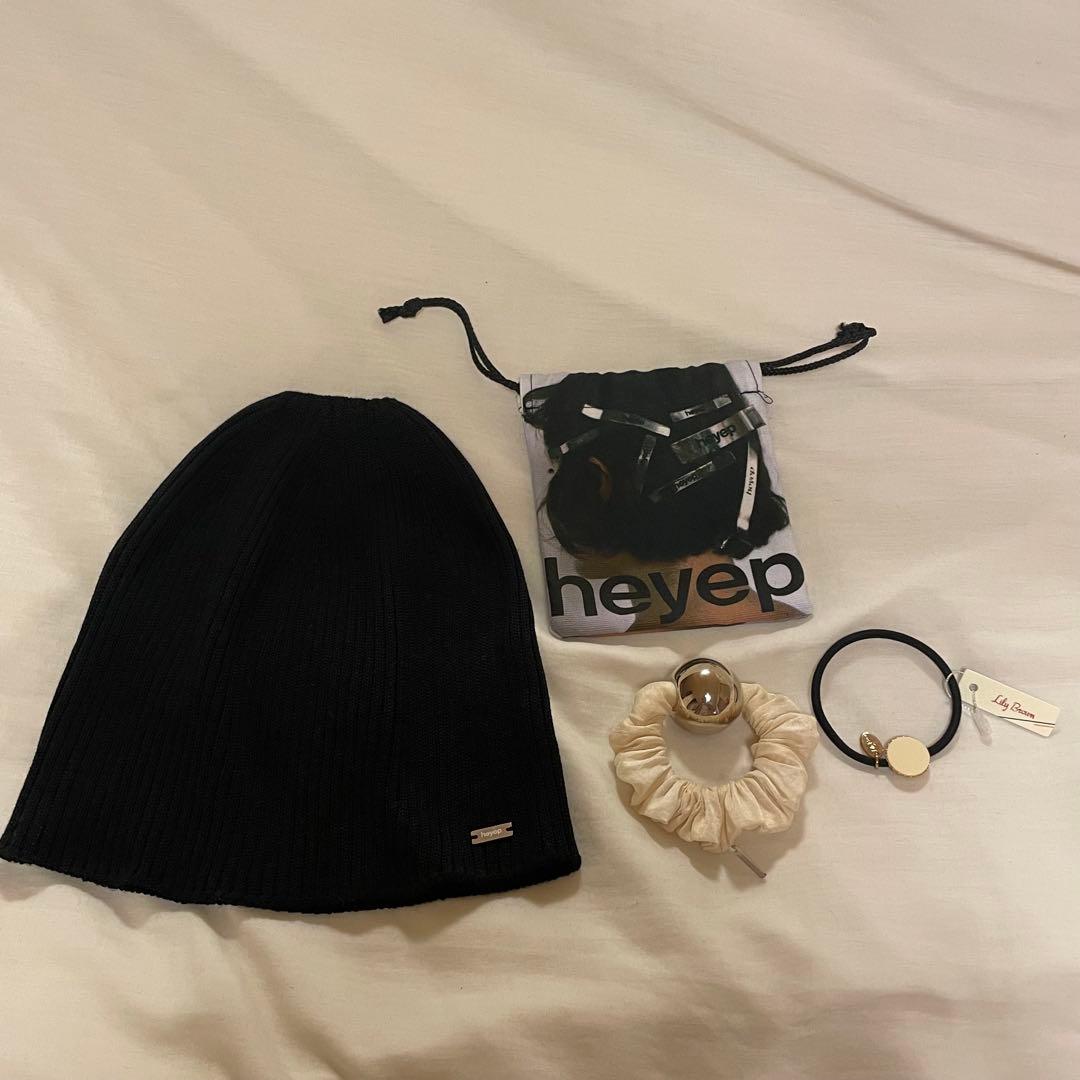 heyep silkBeanie/lBall silk/巾着/ヘアゴム