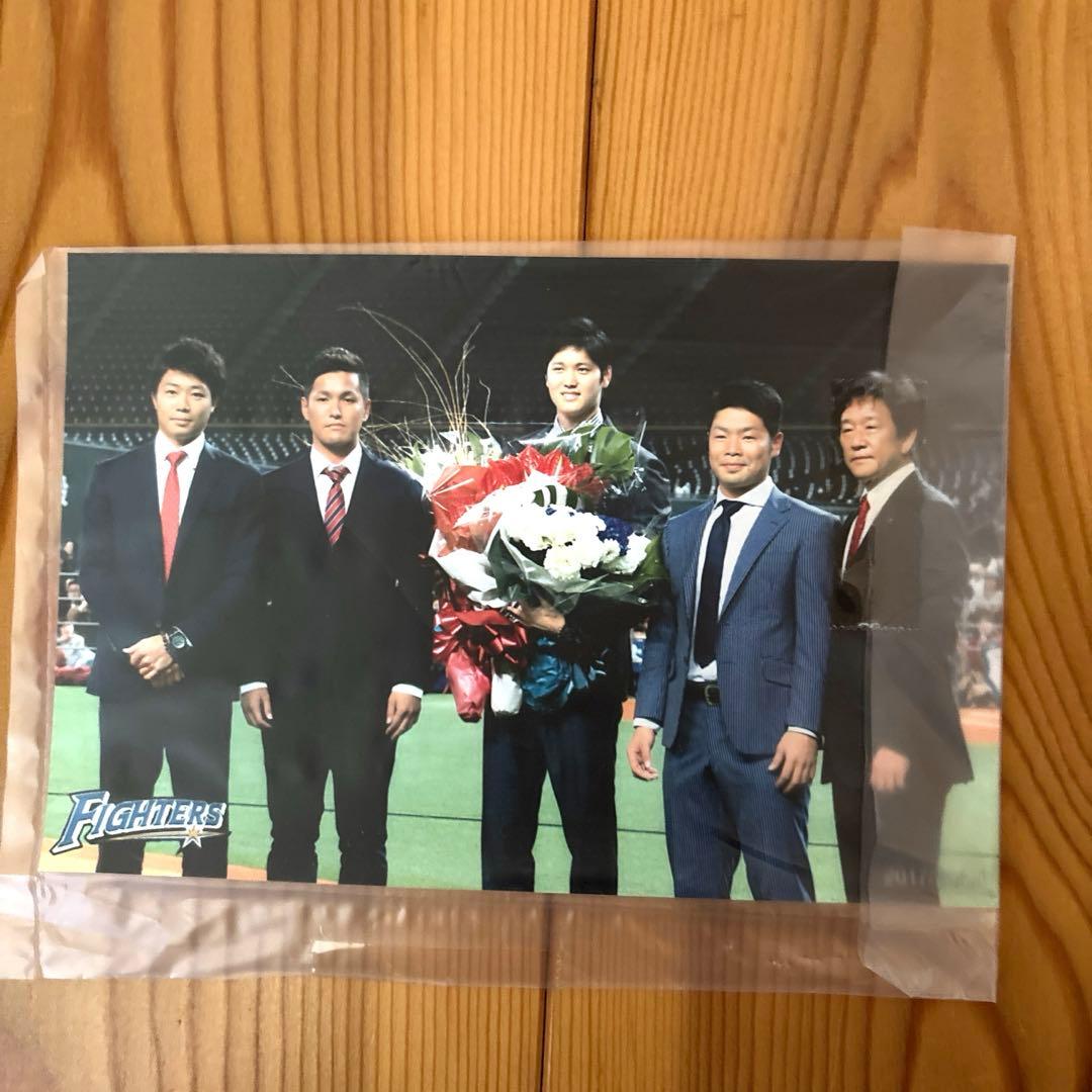 【レア品】大谷翔平 北海道 日本ハムファイターズ 直筆サイン 色紙 記念写真