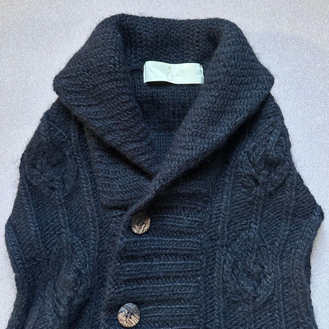 【美品】GASA Que? ニットベスト　ウール　ケーブル編み