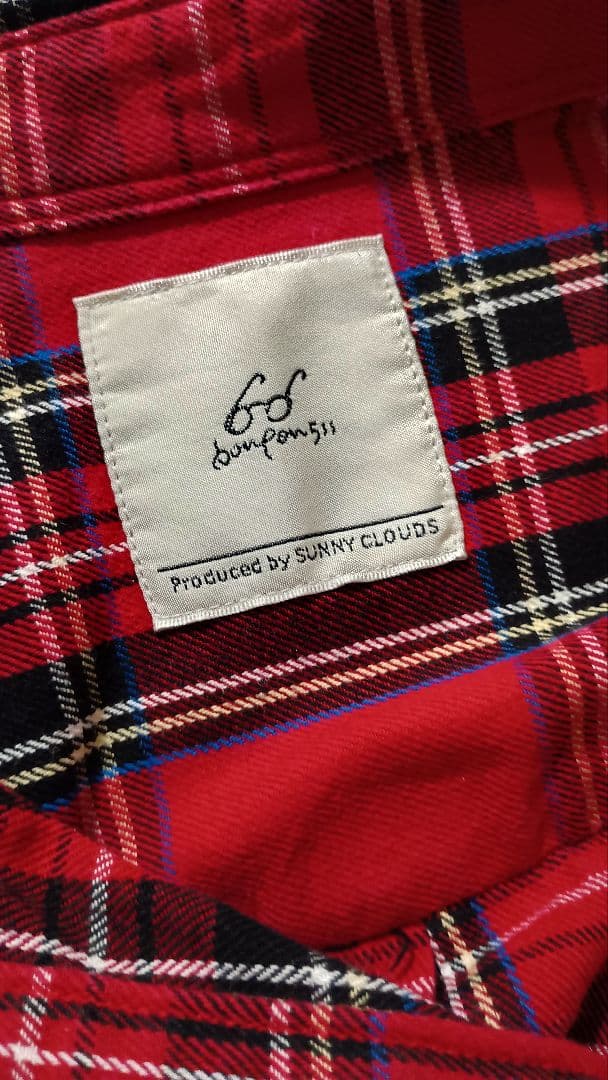 bonpon × Sunny clouds チェック ロングシャツワンピース