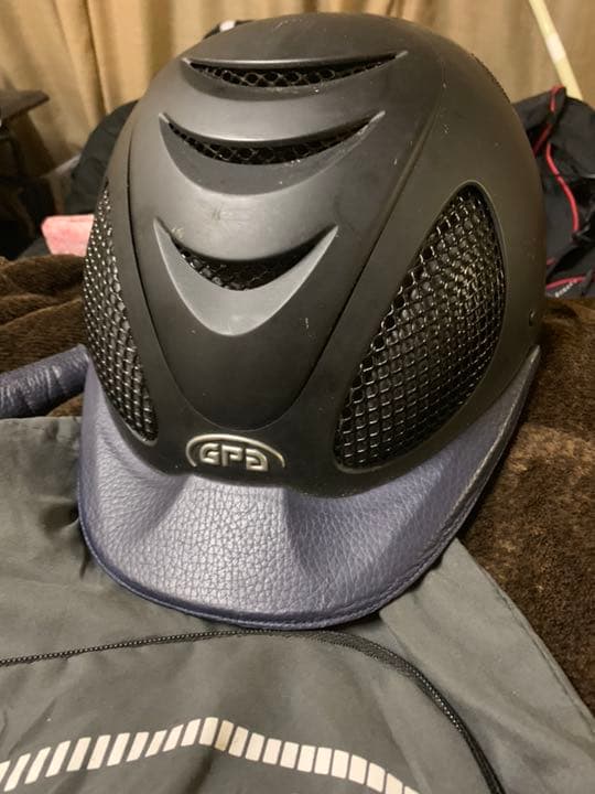 GPA 馬術 乗馬 ヘルメット 紺レザー仕様