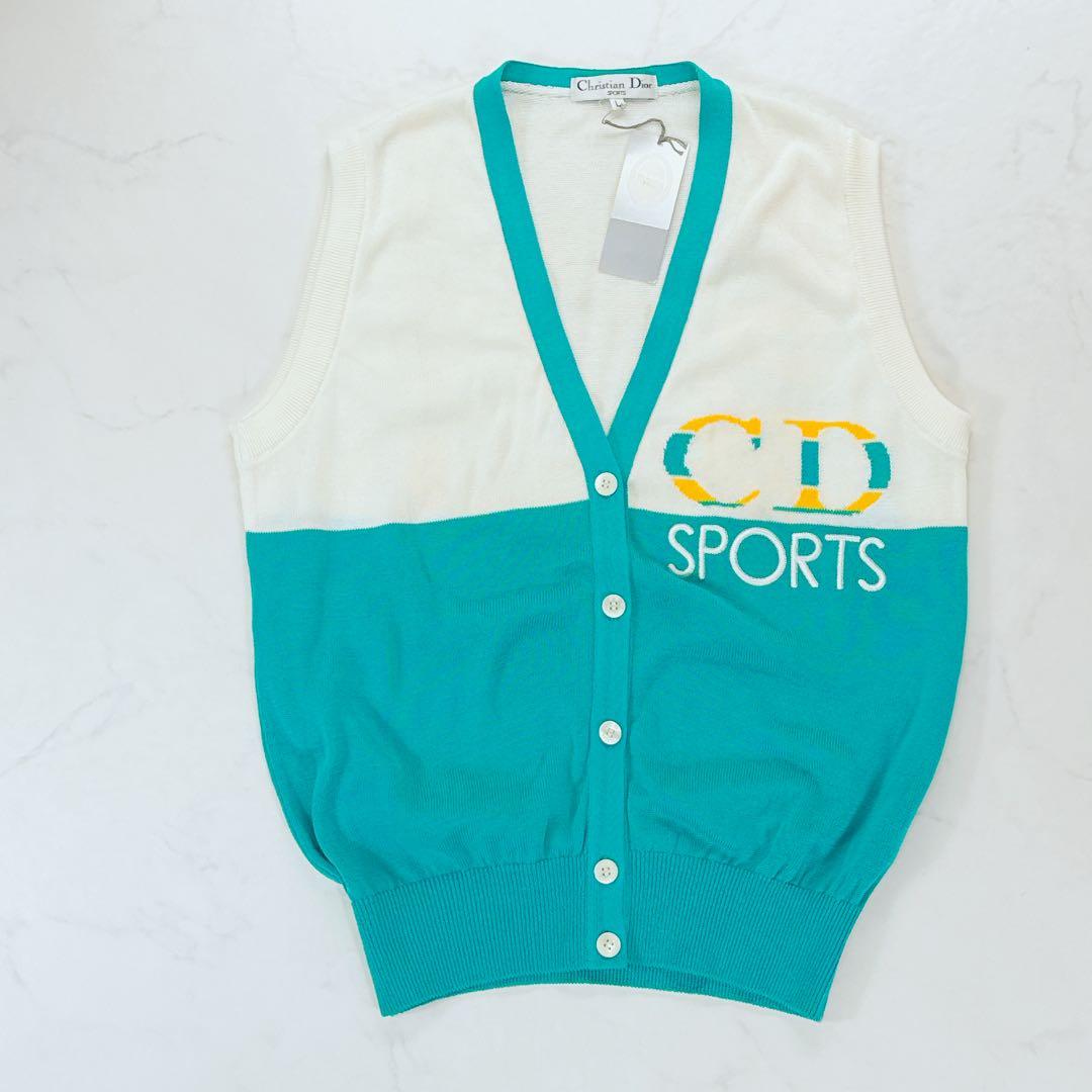 希少✨新品 クリスチャンディオールスポーツ コットンニット ベスト ロゴボタン