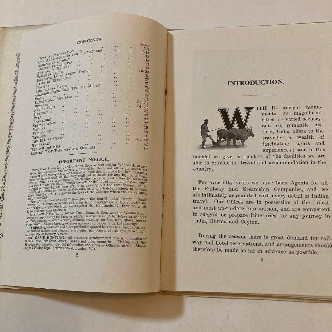 地図・旅行ガイド Cook's and Wagon's lits INDIA 1931-32
