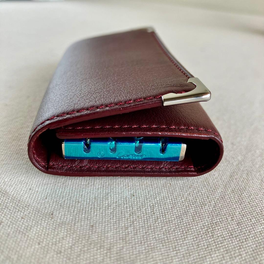 小物 Cartier Key Case Burgundy Leather New