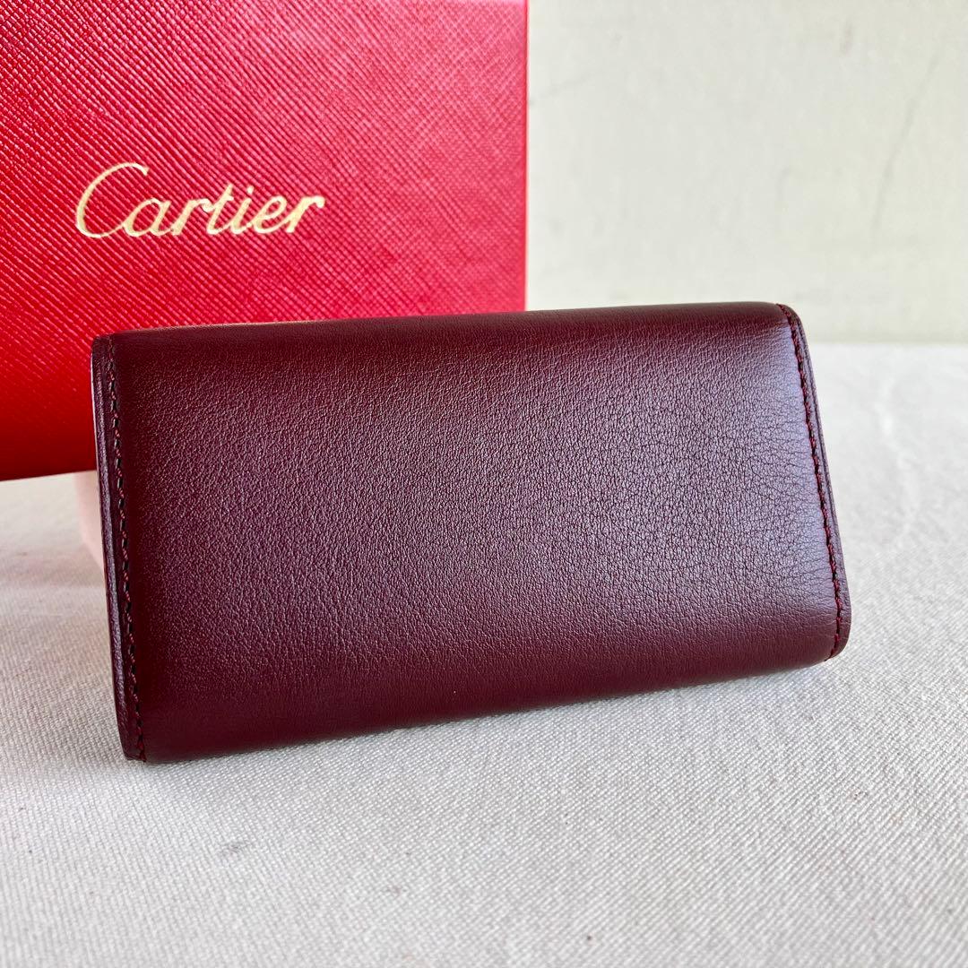 小物 Cartier Key Case Burgundy Leather New