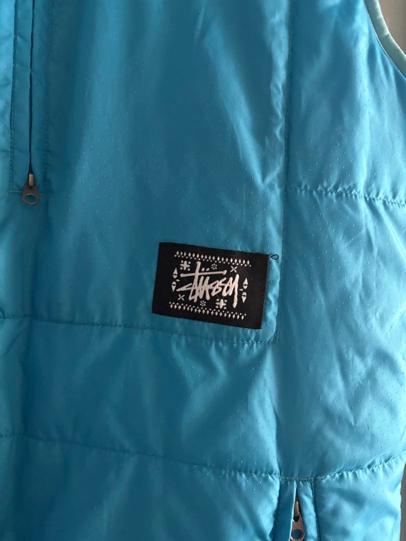 stussy リバーシブル ダウンベスト 水色 紫