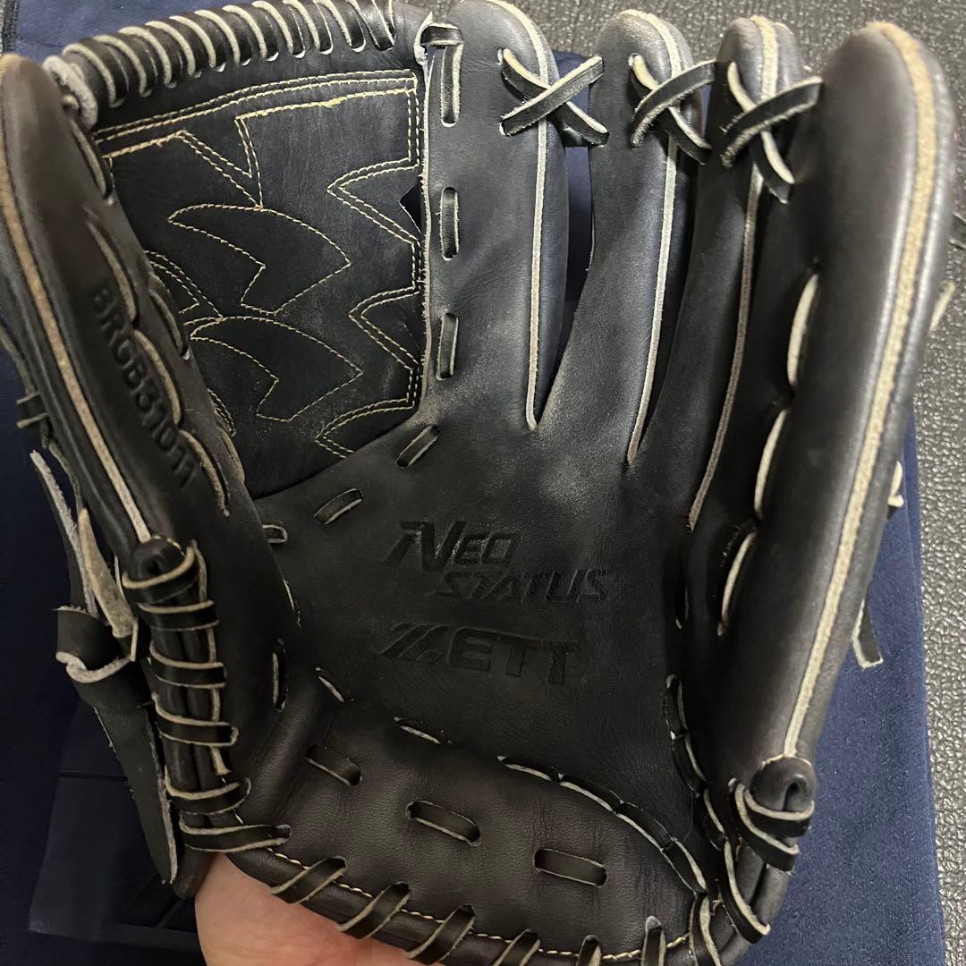 ZETT ネオステイタス 軟式 大人用 野球 グローブ グレー色 114
