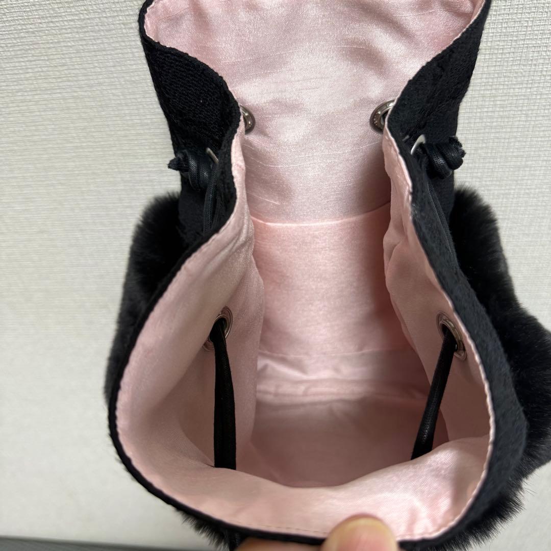 【美品】charmantsac シャルマントサック　ファー巾着