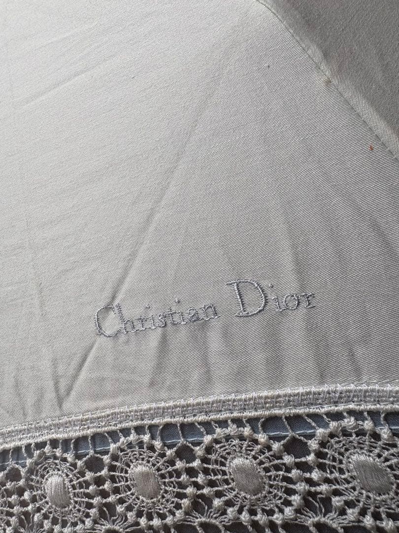 Christian Dior 水色 レース 折りたたみ傘