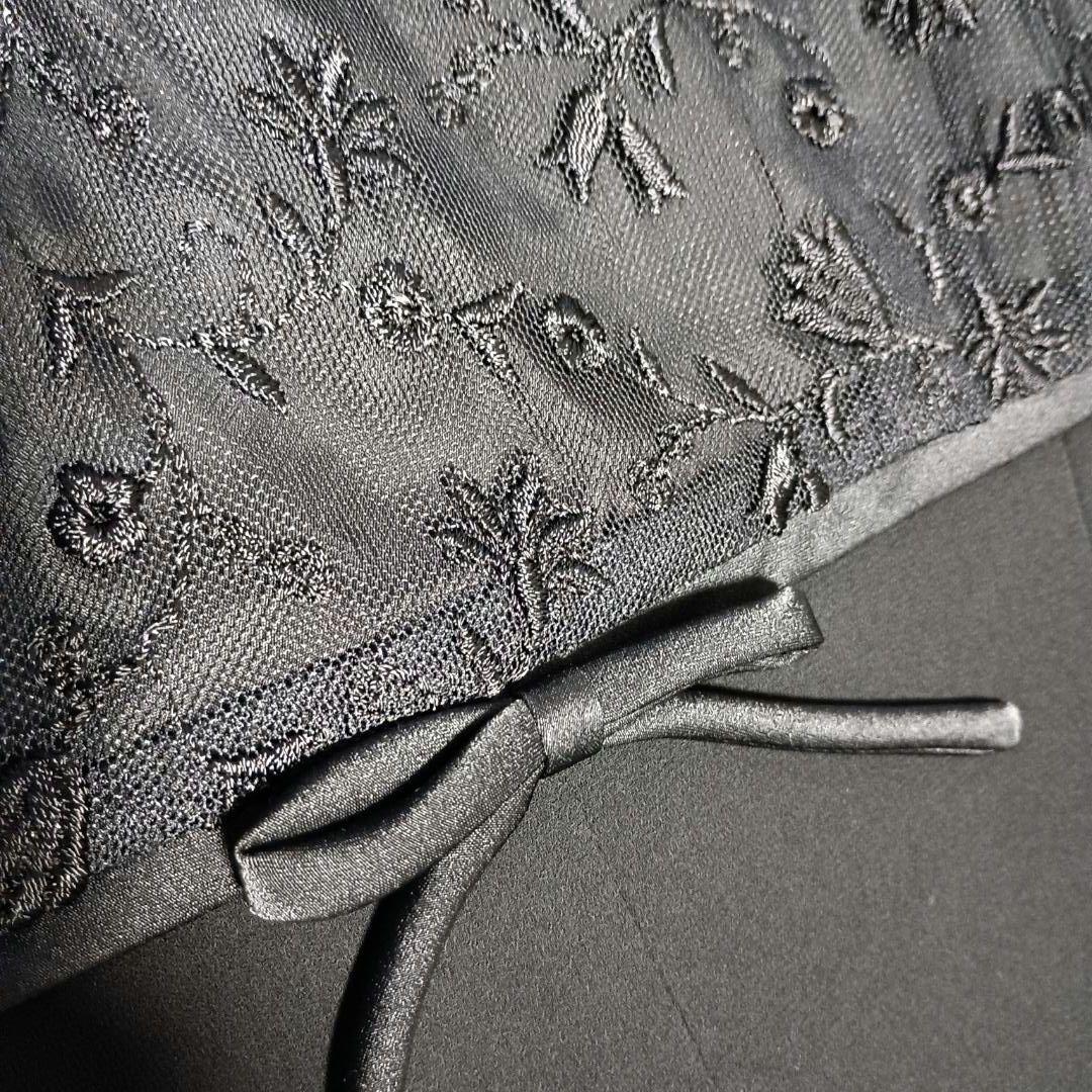 M'S GRACY エムズ 刺繍シアー袖 ロングワンピース リボン フレア✨美品
