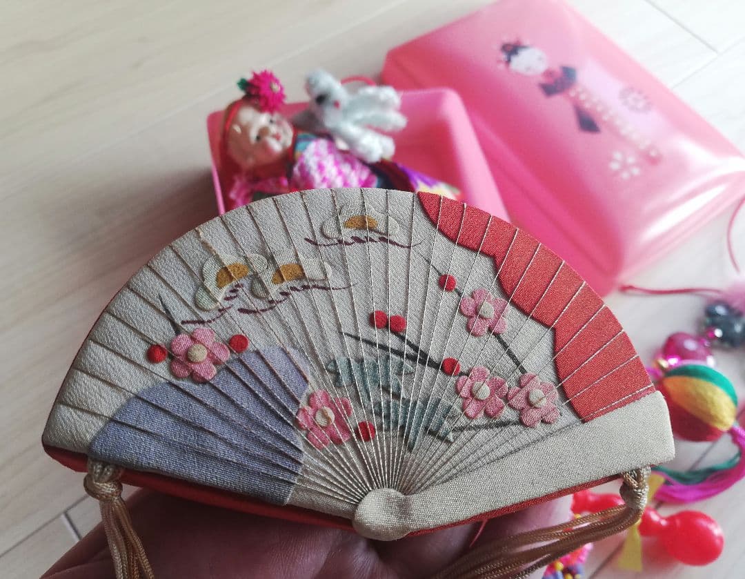 セルロイドケース　セルロイド人形　昭和レトロ玩具　古布ケース