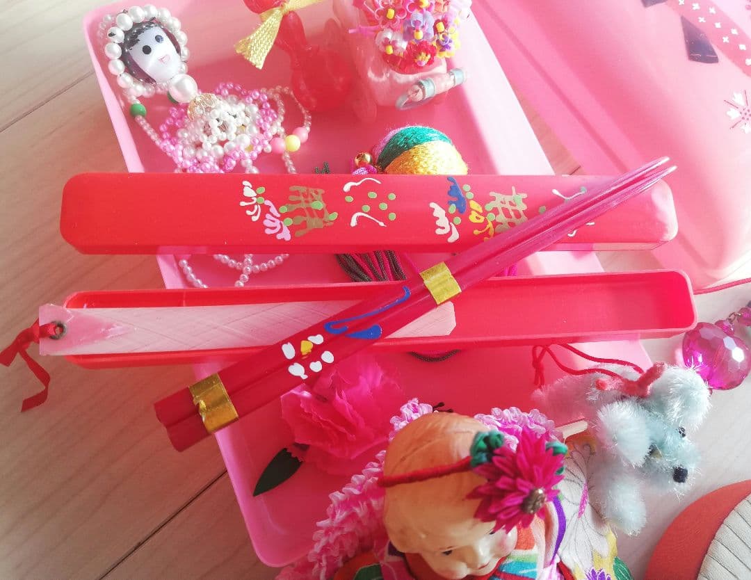 セルロイドケース　セルロイド人形　昭和レトロ玩具　古布ケース