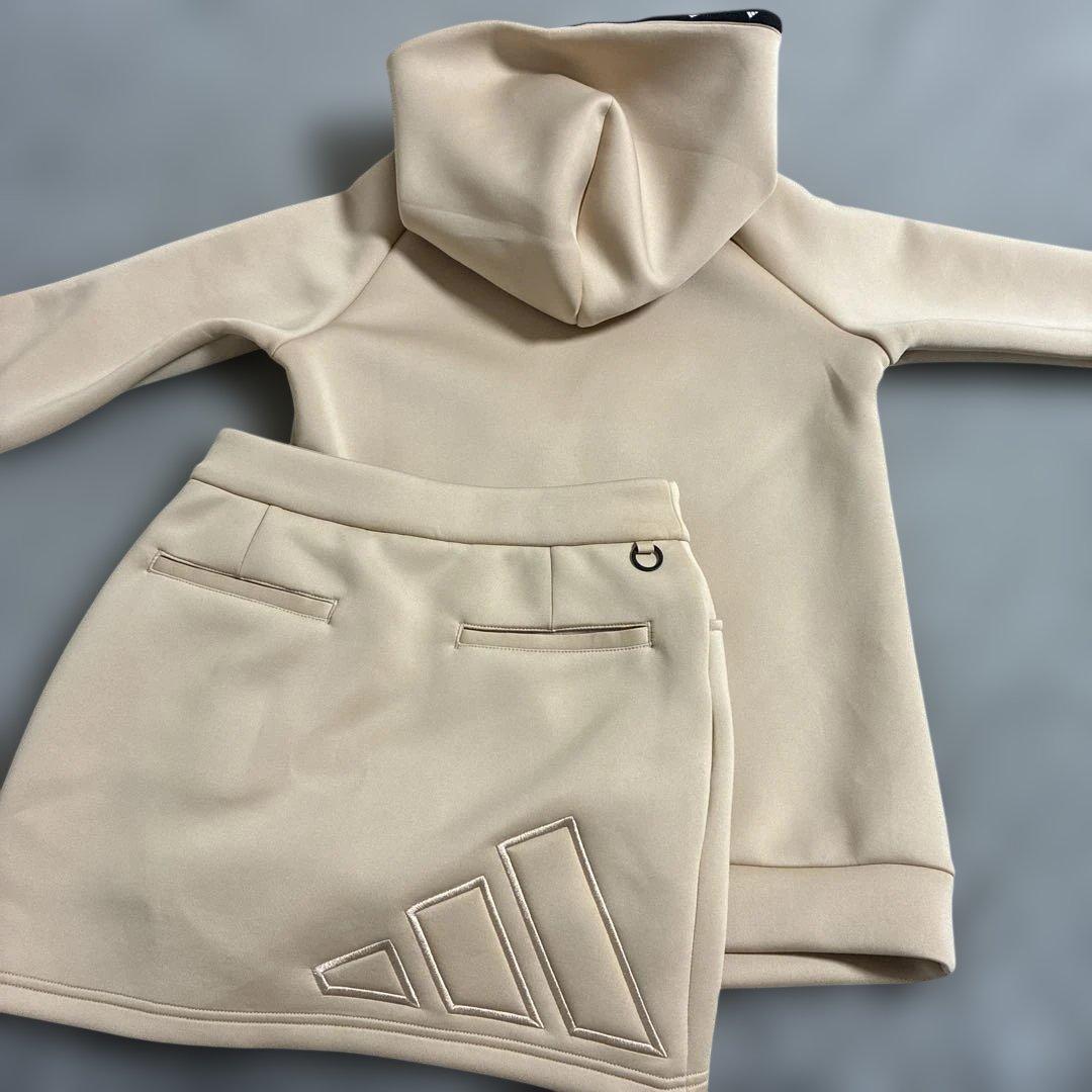 adidas ベージュ フーディー スカート セットアップ ゴルフウェア