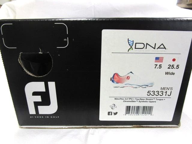 新品未使用　フットジョイ DNA ゴルフシューズ ホワイト/レッド　25.5