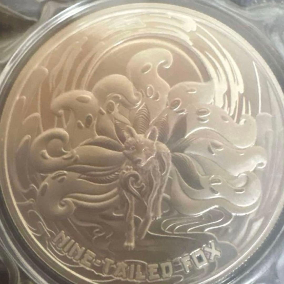 ラスト1点　2023年　サモア　九尾の狐銀貨　1オンス　カプセル付き
