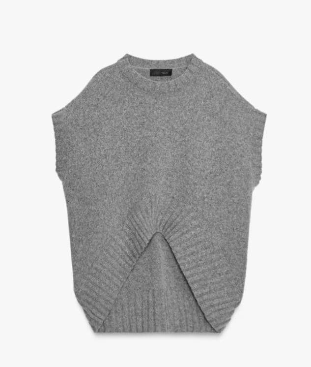 今期 完売 ZARA ウール混オーバーサイズセーターベスト S