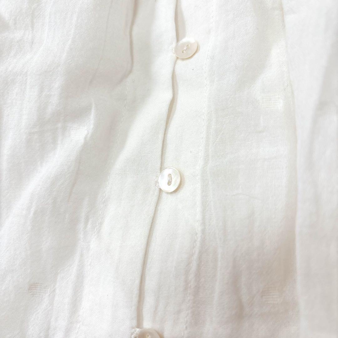 Khadi and Co カディアンドコー ブラウス ドット ホワイト インド綿