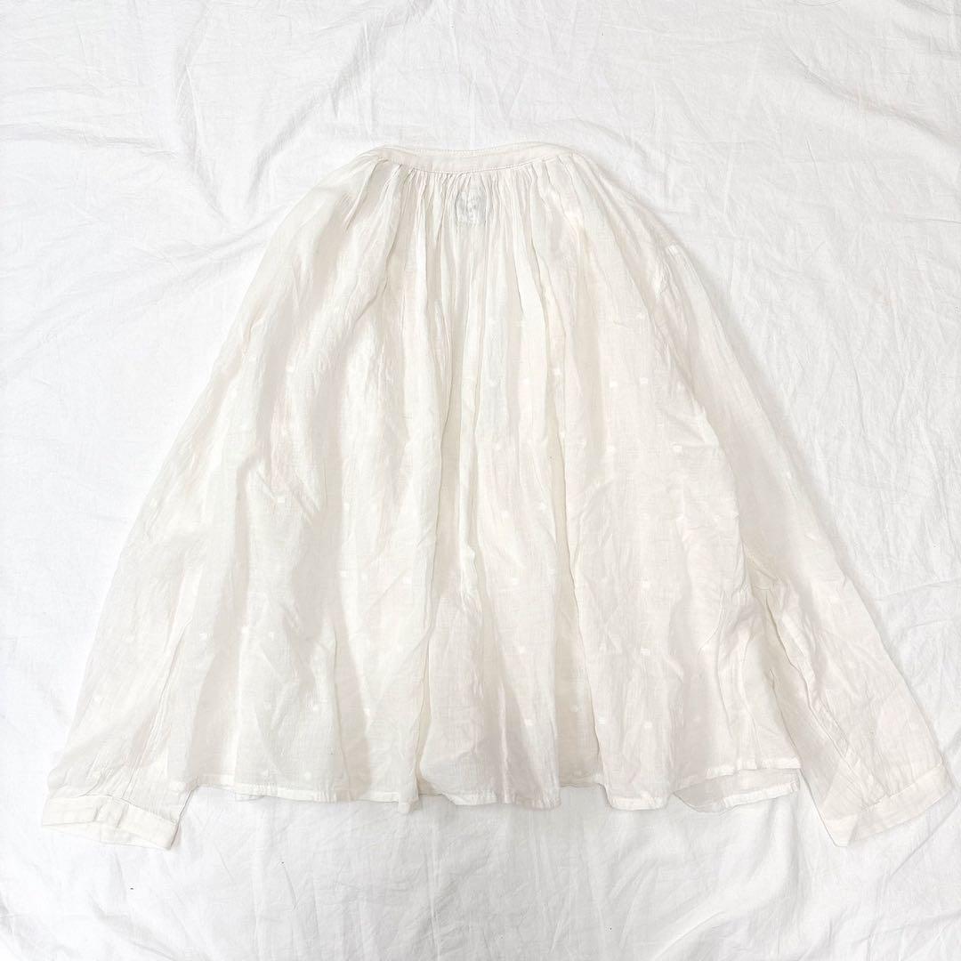 Khadi and Co カディアンドコー ブラウス ドット ホワイト インド綿