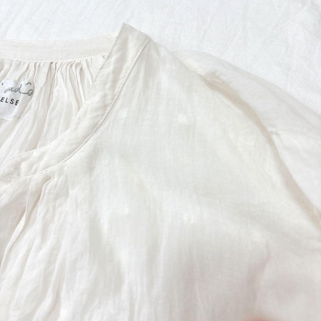 Khadi and Co カディアンドコー ブラウス ドット ホワイト インド綿