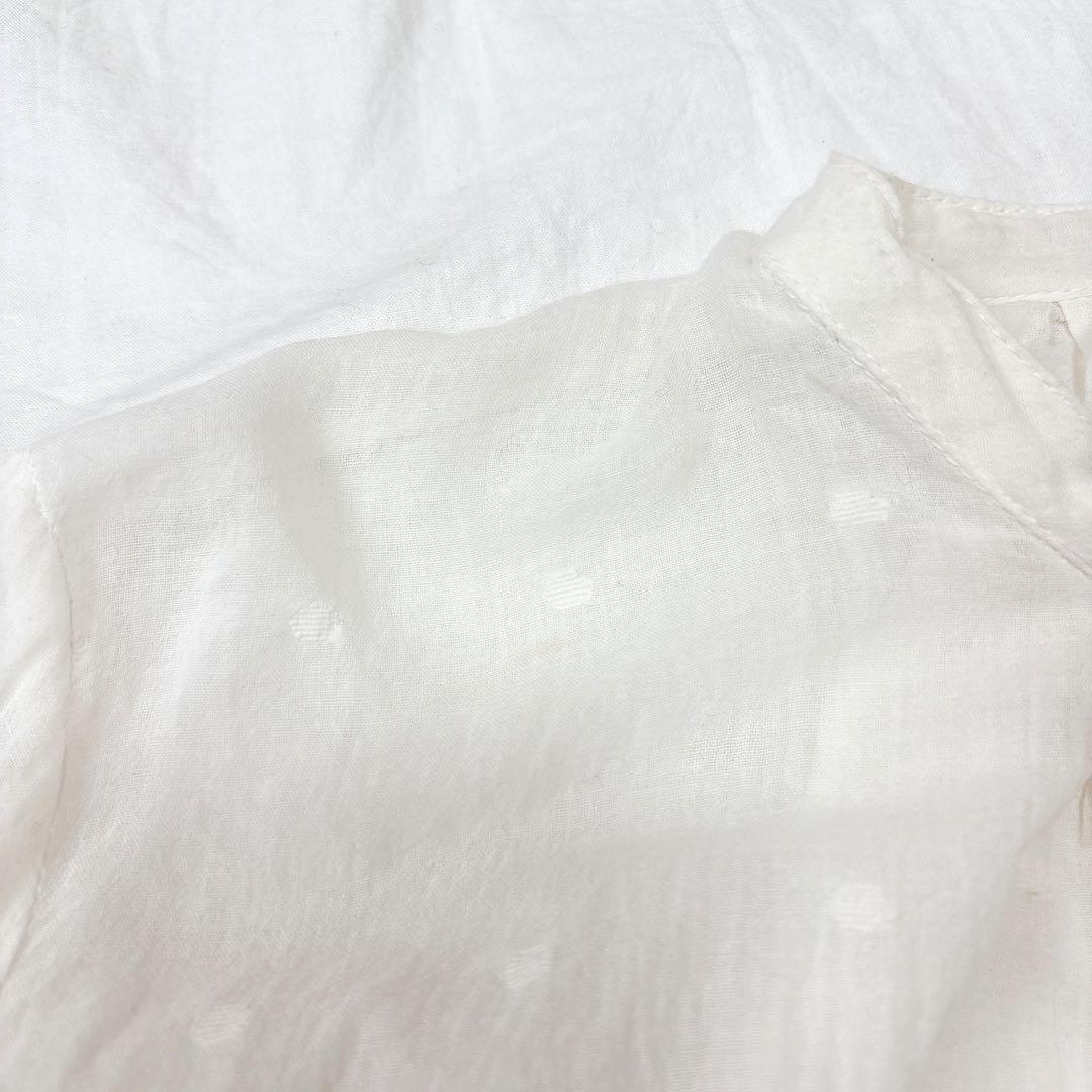 Khadi and Co カディアンドコー ブラウス ドット ホワイト インド綿