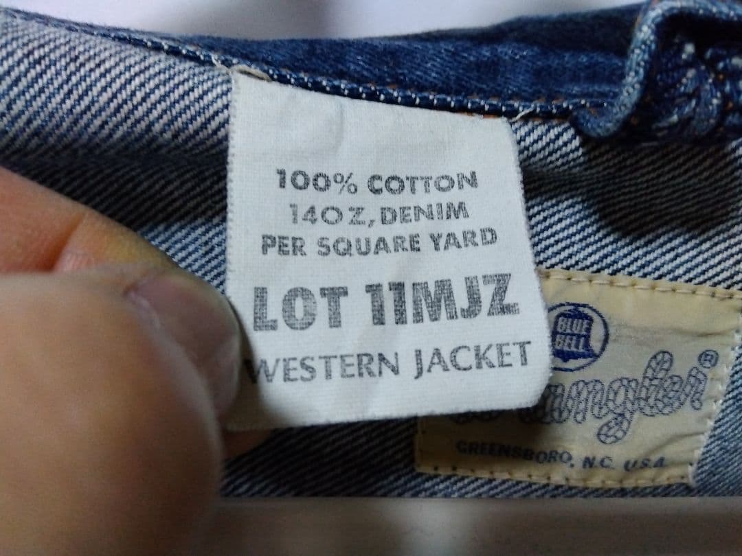 ラングラー　ジージャン　11MJZ　90s　日本製復刻　L