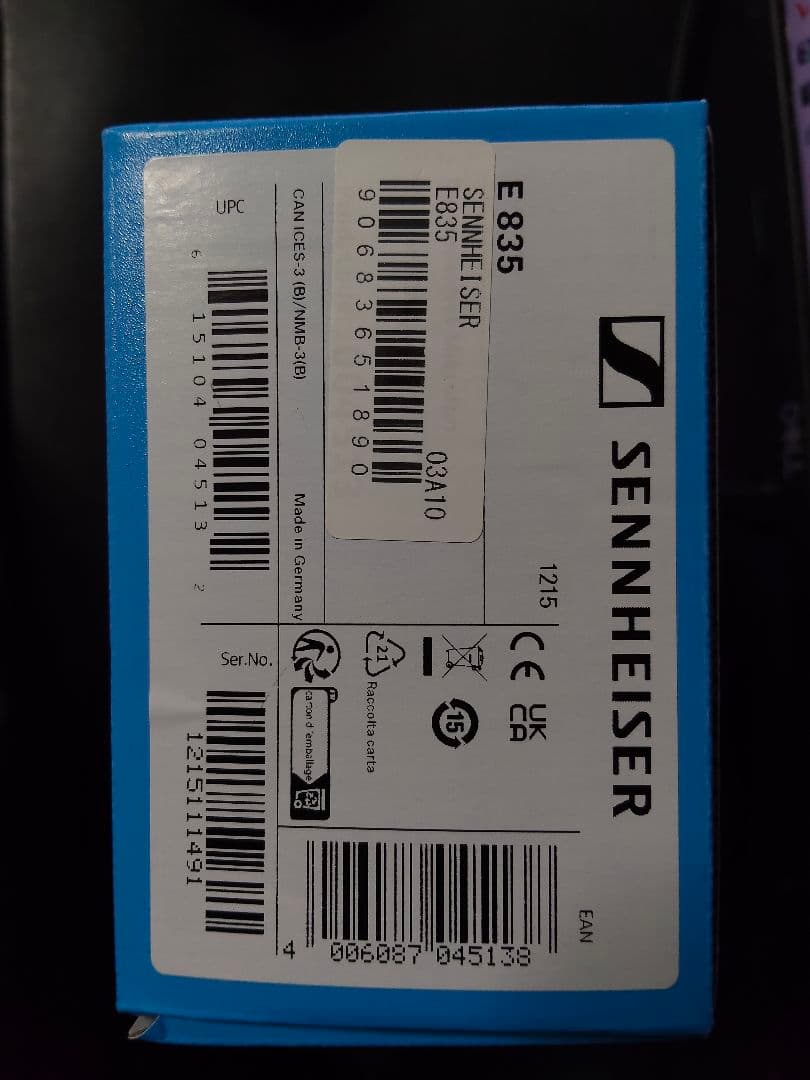 Sennheiser e835 ダイナミックマイク