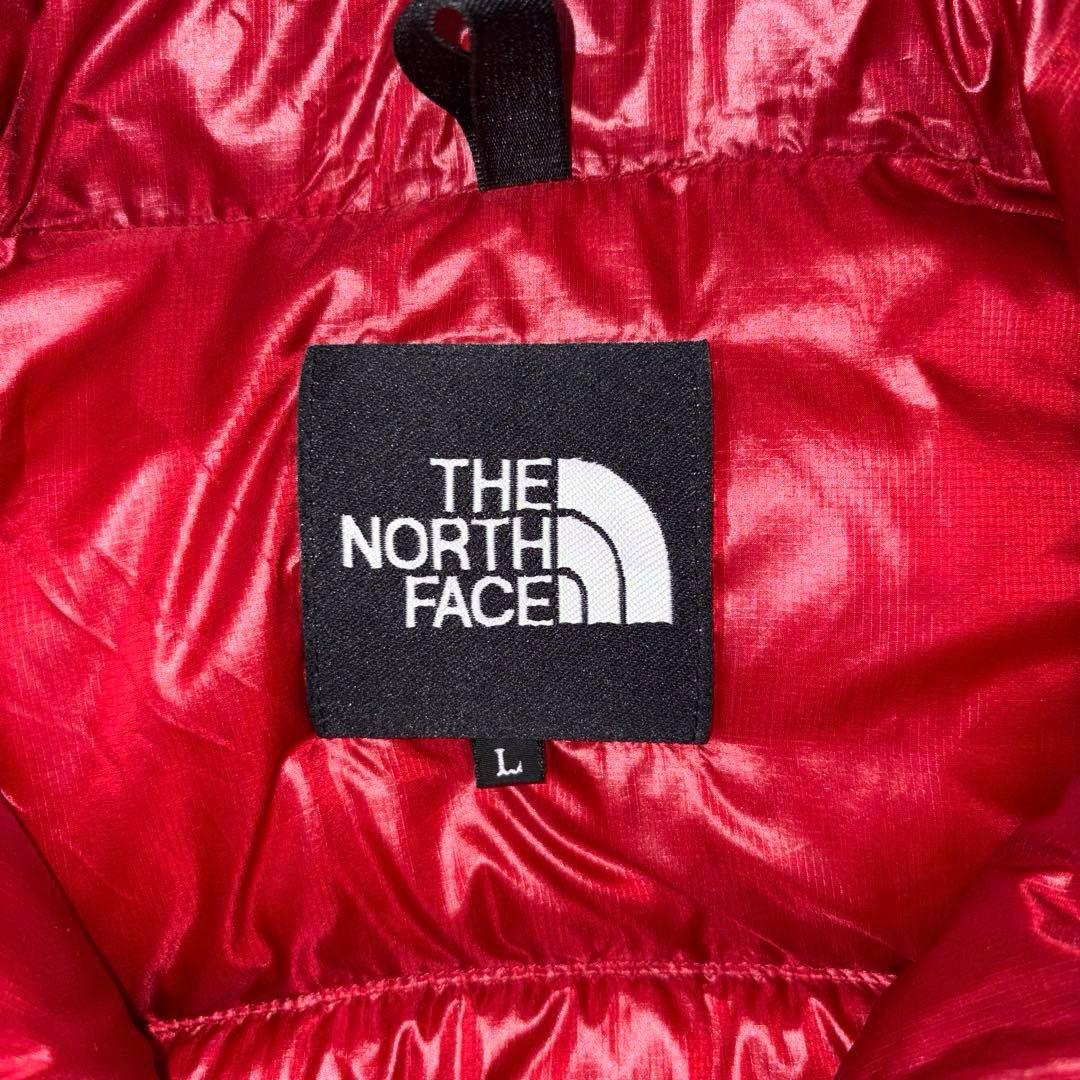 ノースフェイス 軽量 ダウンベスト L レッド 赤 the north face