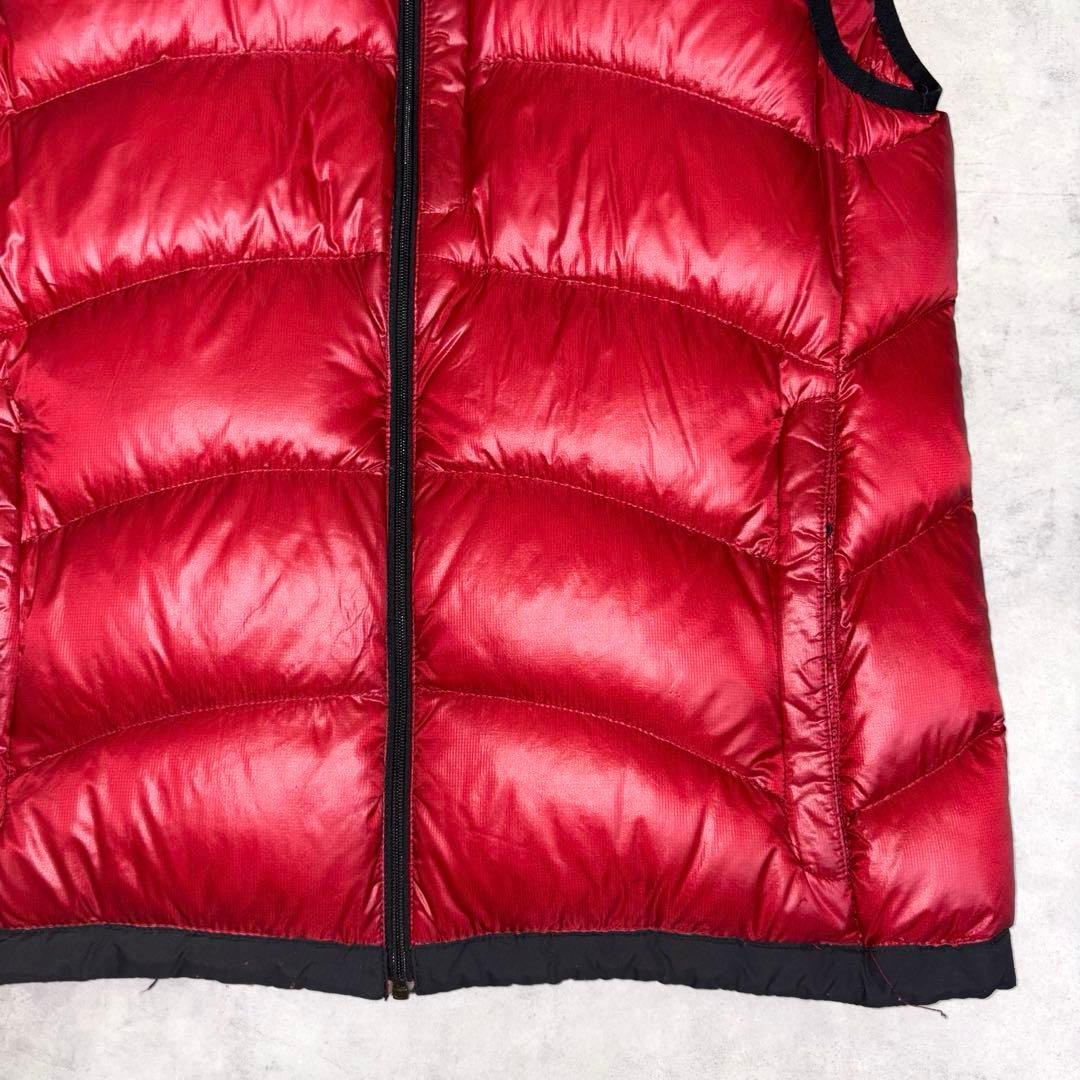 ノースフェイス 軽量 ダウンベスト L レッド 赤 the north face