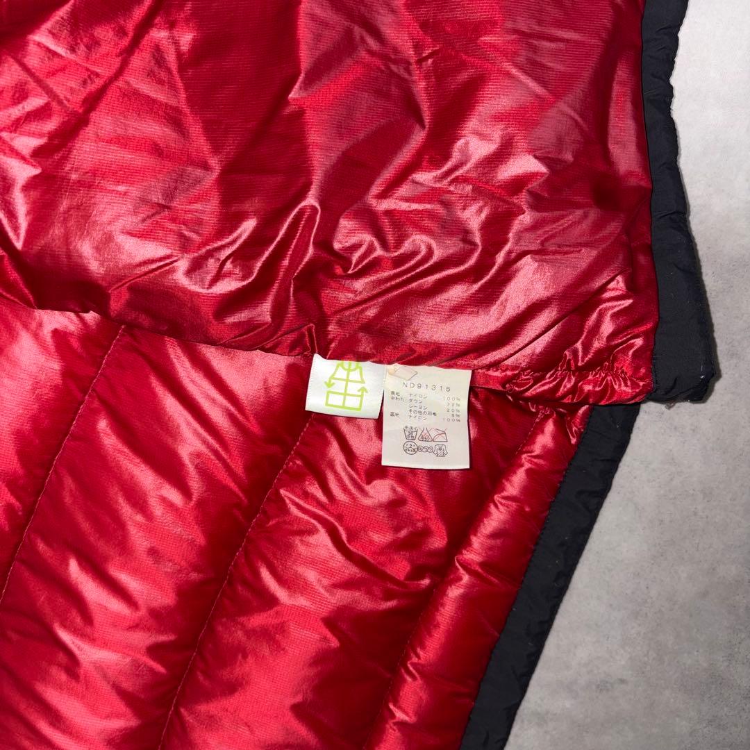 ノースフェイス 軽量 ダウンベスト L レッド 赤 the north face
