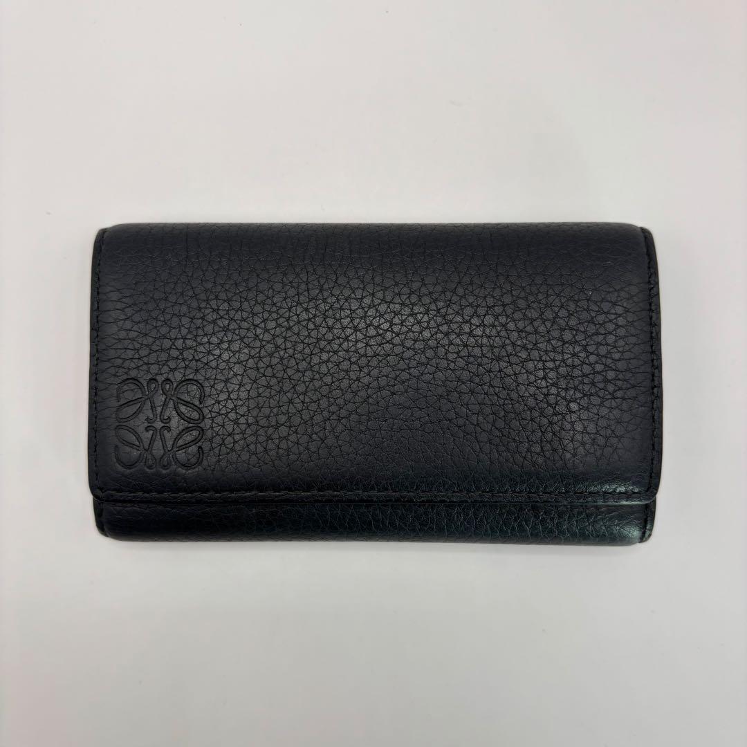 付属品あり　LOEWE キーケース　6連　ブラック　アナグラム　レザー　鍵　革