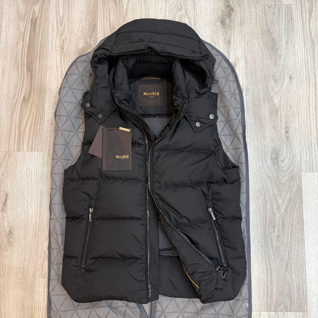 新品未使用◎MOORER FIRE-WK 高級ダウンベスト 46 M BLACK