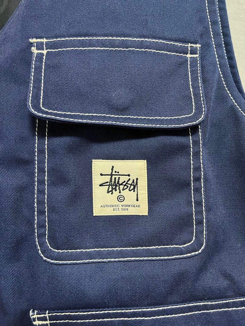 Stussy Poly Cotton Work Vest navy ステューシー