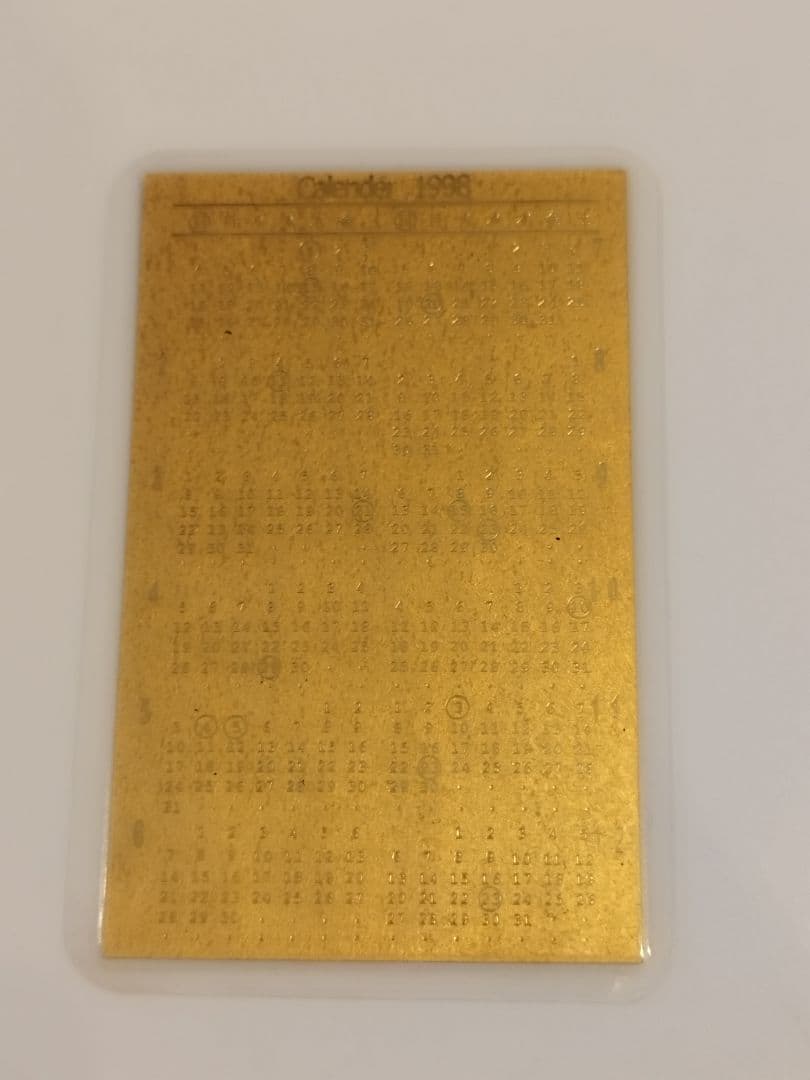 純金　開運七福神宝船　カレンダーカード