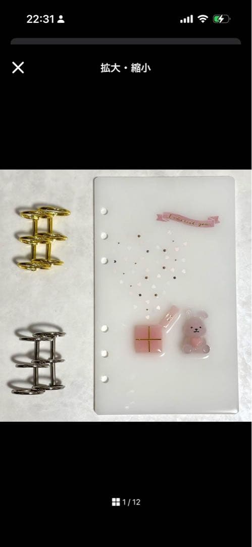 ✨あんず ✨A6 アクリルレジンバインダー　リング付き×2セット