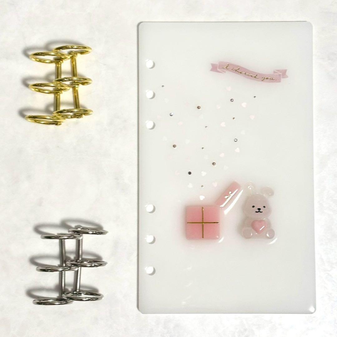 ✨あんず ✨A6 アクリルレジンバインダー　リング付き×2セット