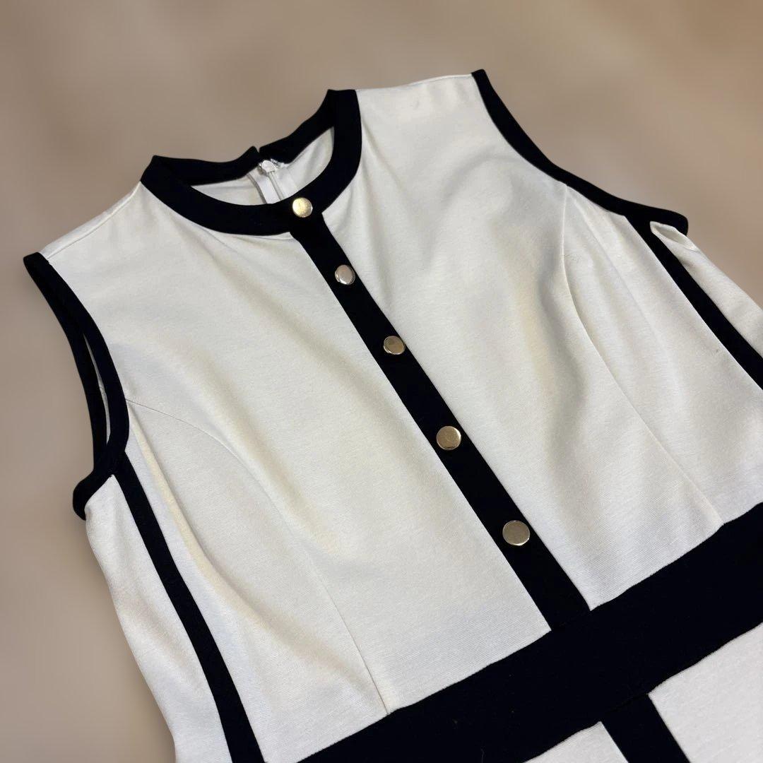 【新品】FENNEL バイカラー配色ワンピース　フレア　ロングワンピース