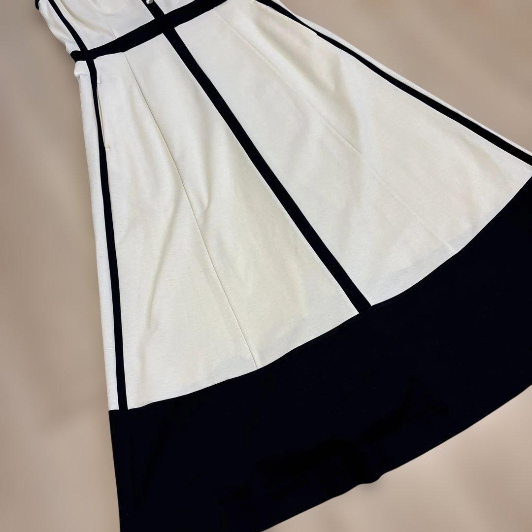 【新品】FENNEL バイカラー配色ワンピース　フレア　ロングワンピース