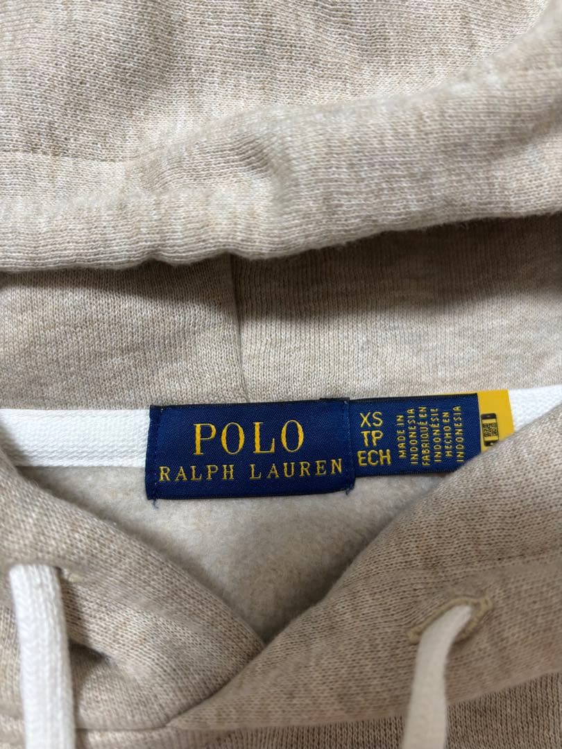 POLO RALPH LAUREN ベージュフードパーカー XS