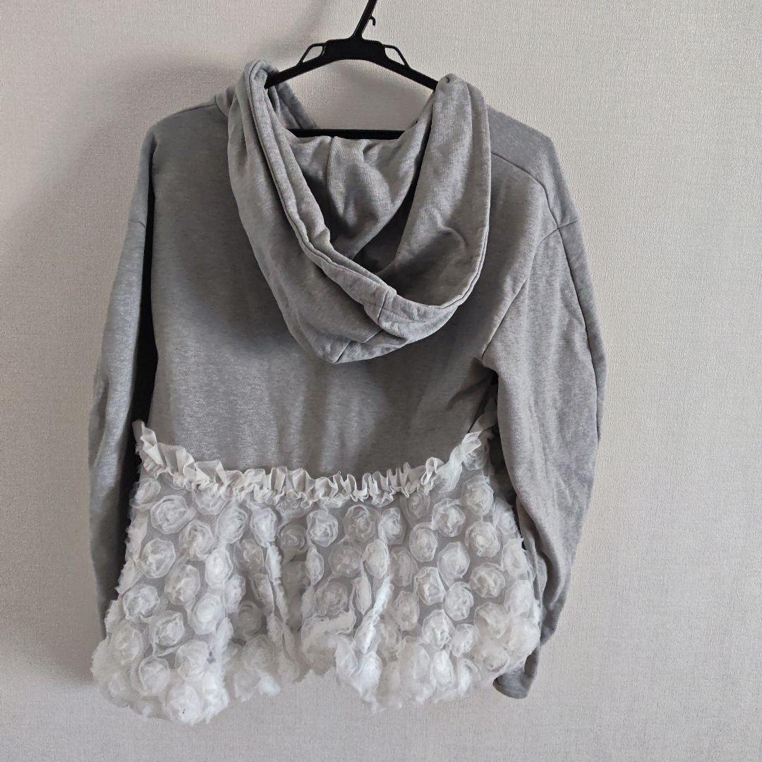あさぎーにょ POPPY tulle docking hoodie（gray）