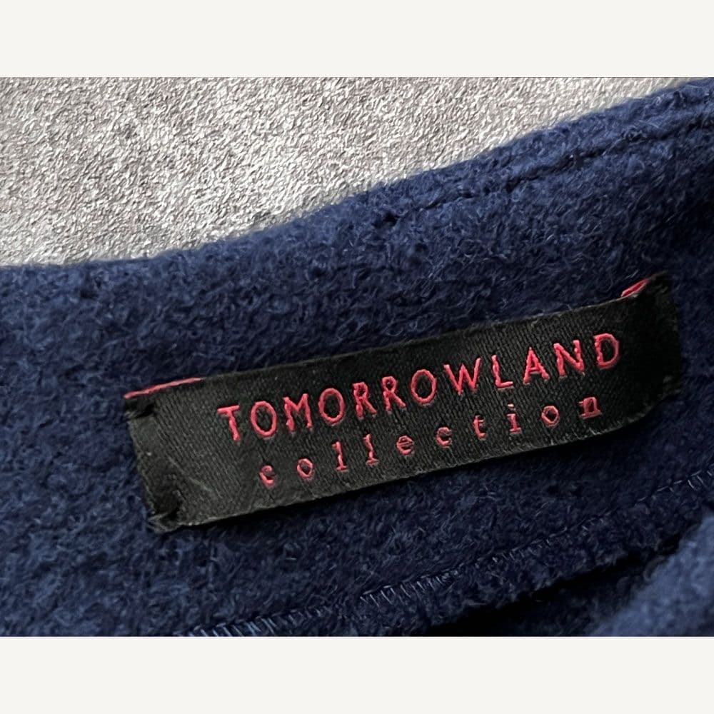 トゥモローランド 2.5万円 ウール ブラウス シャツ トップス ネイビー O7